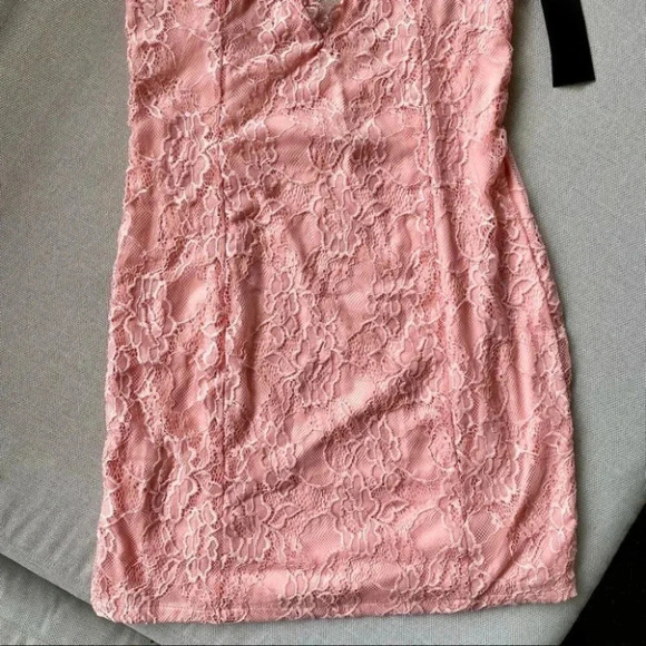 NWT Revolve H:ours Luzetta Lace Mini Dress Slip Short Pink Medium - Picture 7 of 12